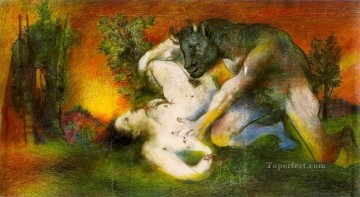  man - Composition Minotaur and Woman bull sex Pablo Picasso